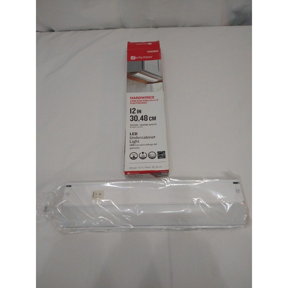 New in Box Utilitech 12" LED Warm White Undercabinet Hardwired Light Bar